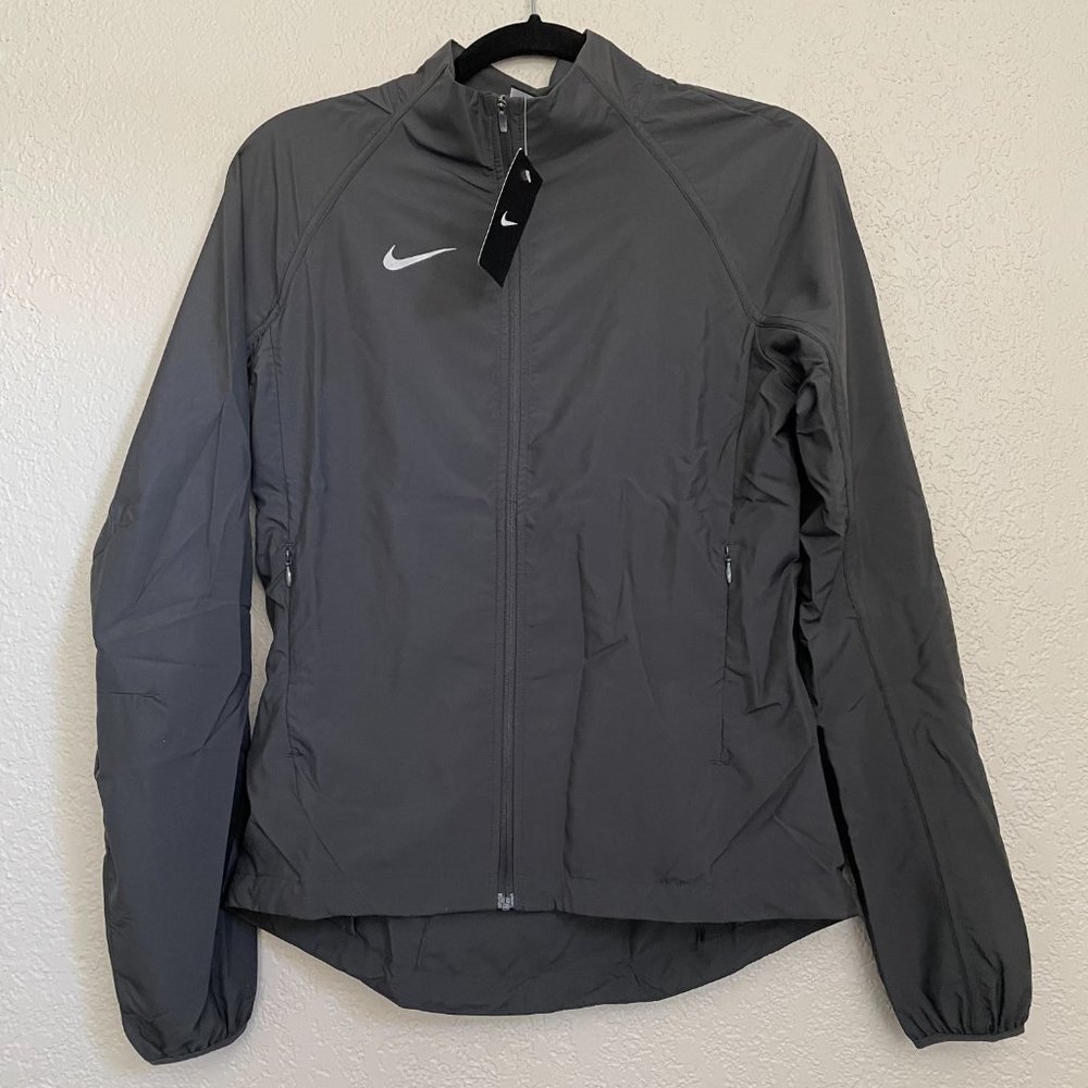 Nike Team PR Woven Running Jacket Windbreaker Dark Gray Size Extra Small